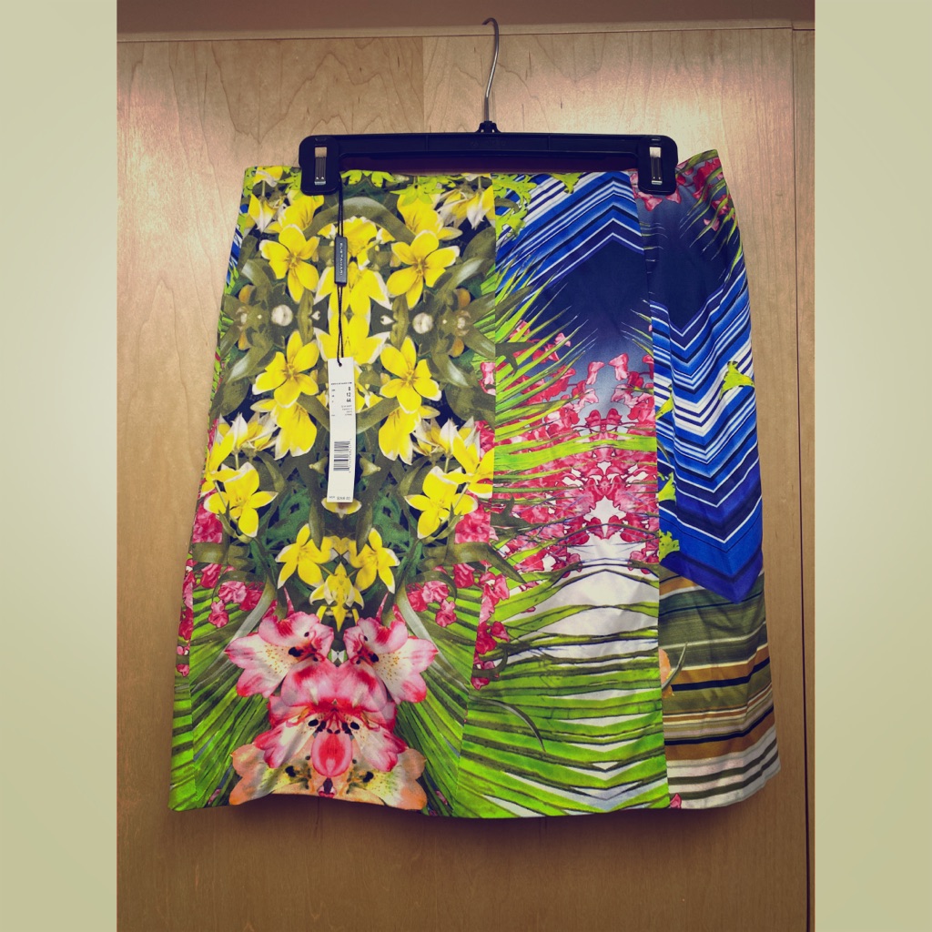 Elie Tahari Skirt Nwt In Fab Tropical Print Sz 8